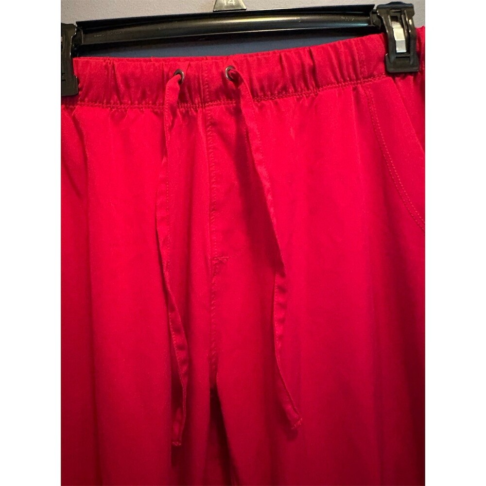 Healing Hands Scrub Pants Womens Size L Red Cargo Drawstring Elastic Waist - Picture 4 of 10